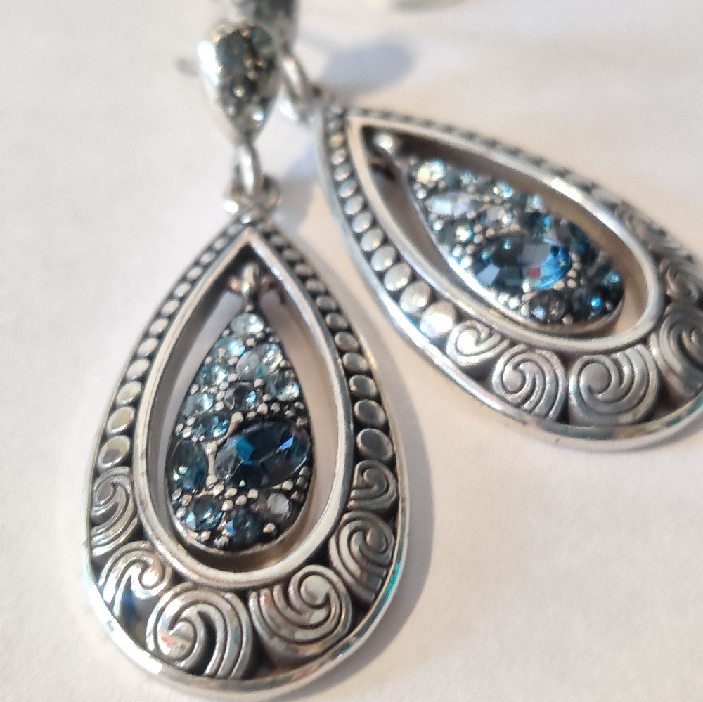Brighton Voyage Blue Swarovski Crystal Teardrop Earrings